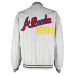 MLB (Mirage) - Atlanta Braves Reversible Jacket 1991 Large Vintage Retro Baseball