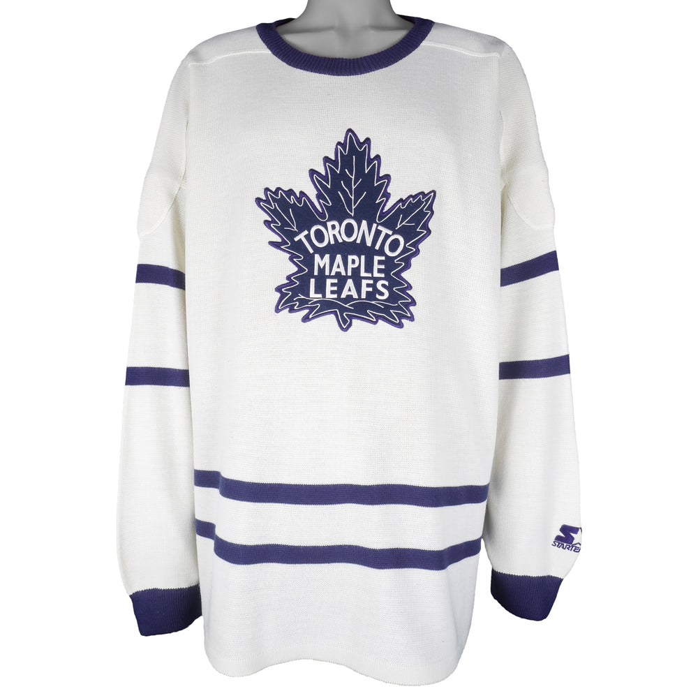 Starter - Toronto Maple Leafs Crew Neck Sweater 1990s XX-Large Vintage Retro Hockey
