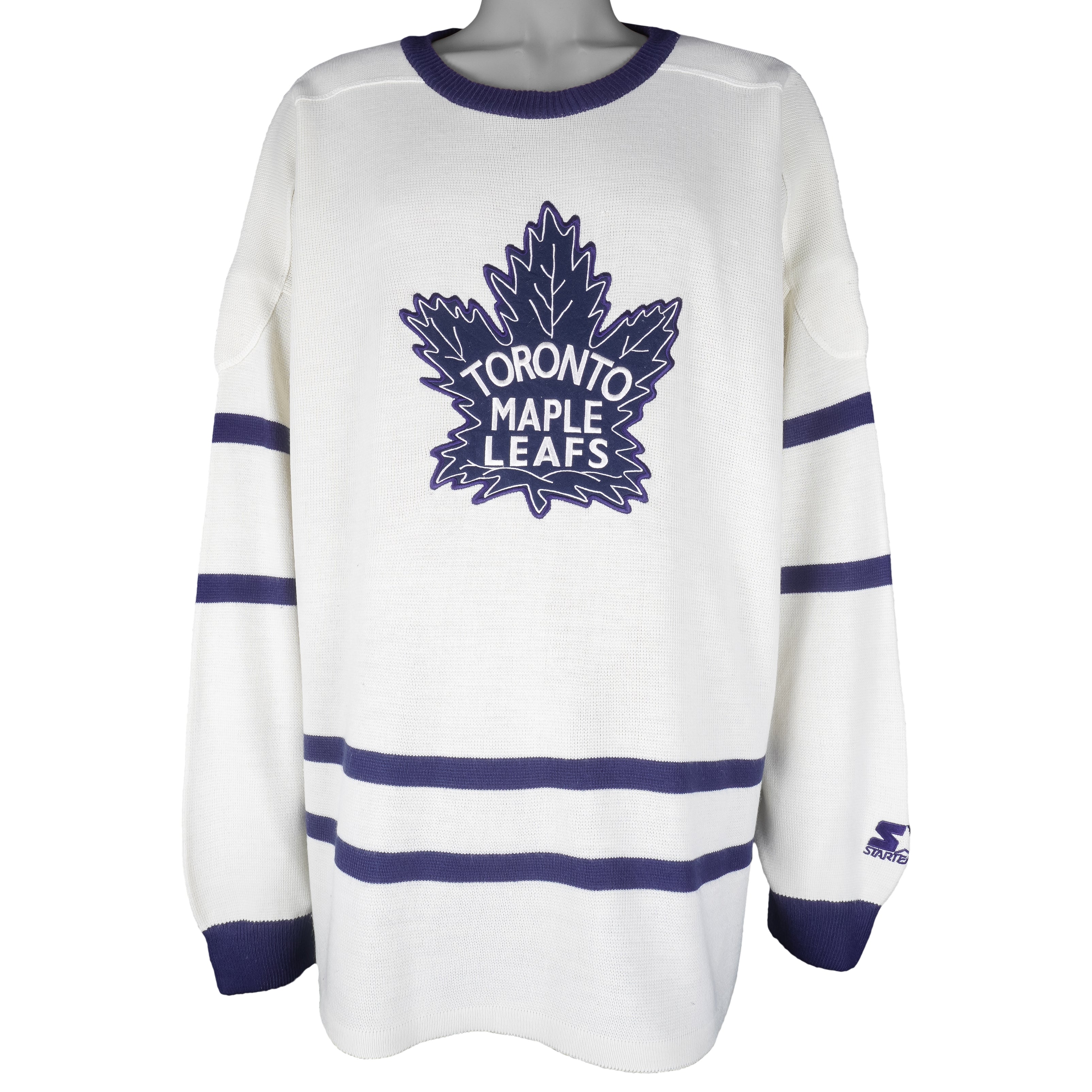 Starter - Toronto Maple Leafs Crew Neck Sweater 1990s XX-Large Vintage Retro Hockey