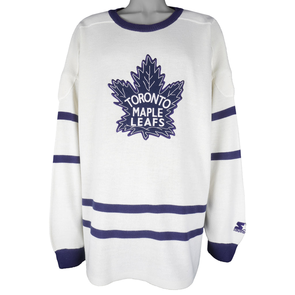 Starter - Toronto Maple Leafs Crew Neck Sweater 1990s XX-Large Vintage Retro Hockey