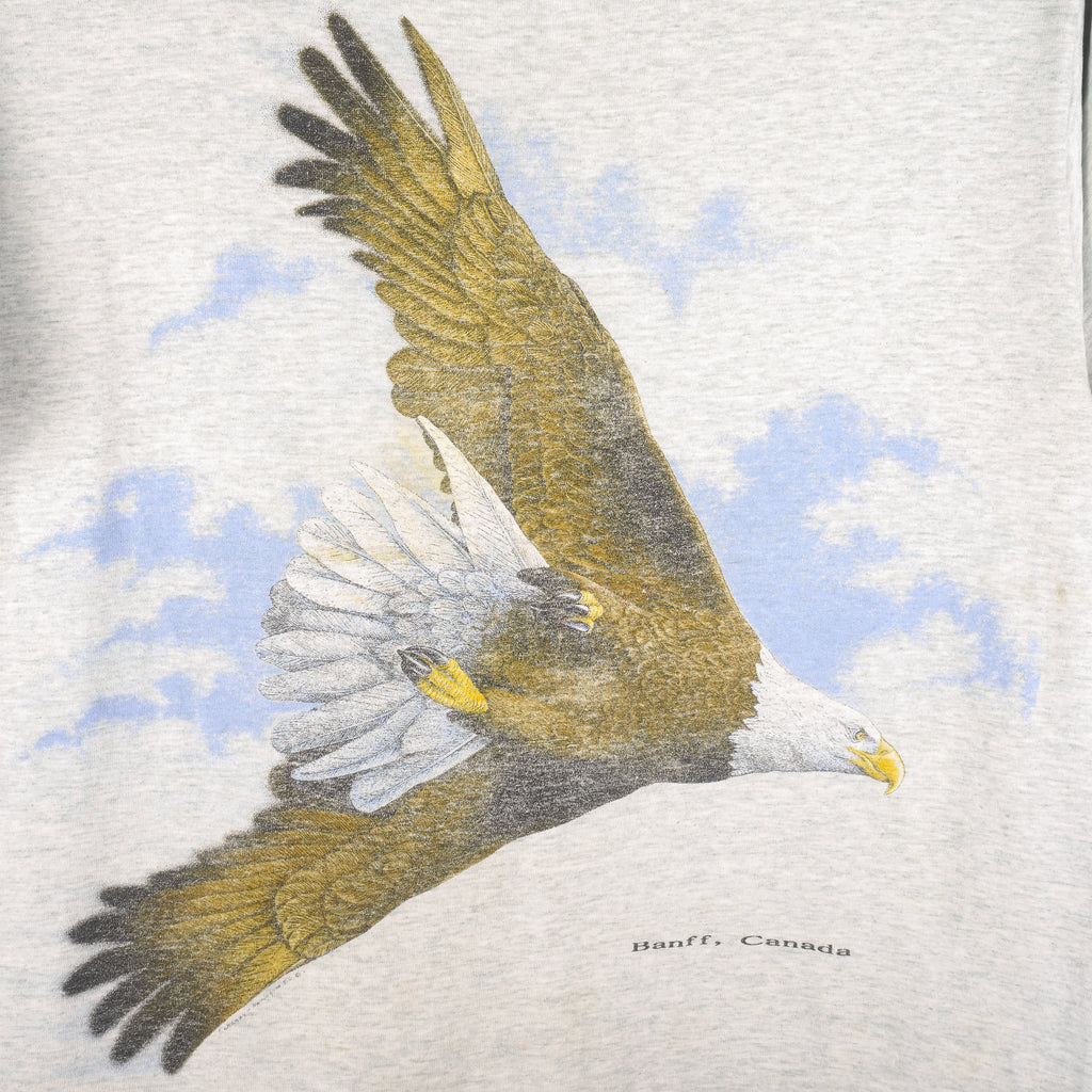 Vintage - Banff, Canada Bald Eagle Animal Print T-Shirt 1990s Large Vintage Retro