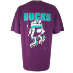 NHL (Nutmeg) - Mighty Ducks of Anaheim Breakout T-Shirt 1990s X-Large Vintage Retro Hockey