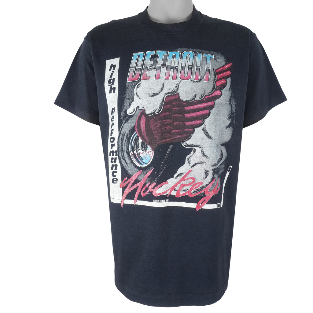 NHL (Wild Things) - Detroit Red Wings T-Shirt 1991 Large Vintage Retro Hockey