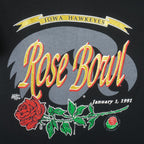 NCAA (Fruit Of The Loom) - Iowa Hawkeyes Rose Bowl T-Shirt 1991 Large Vintage Retro College