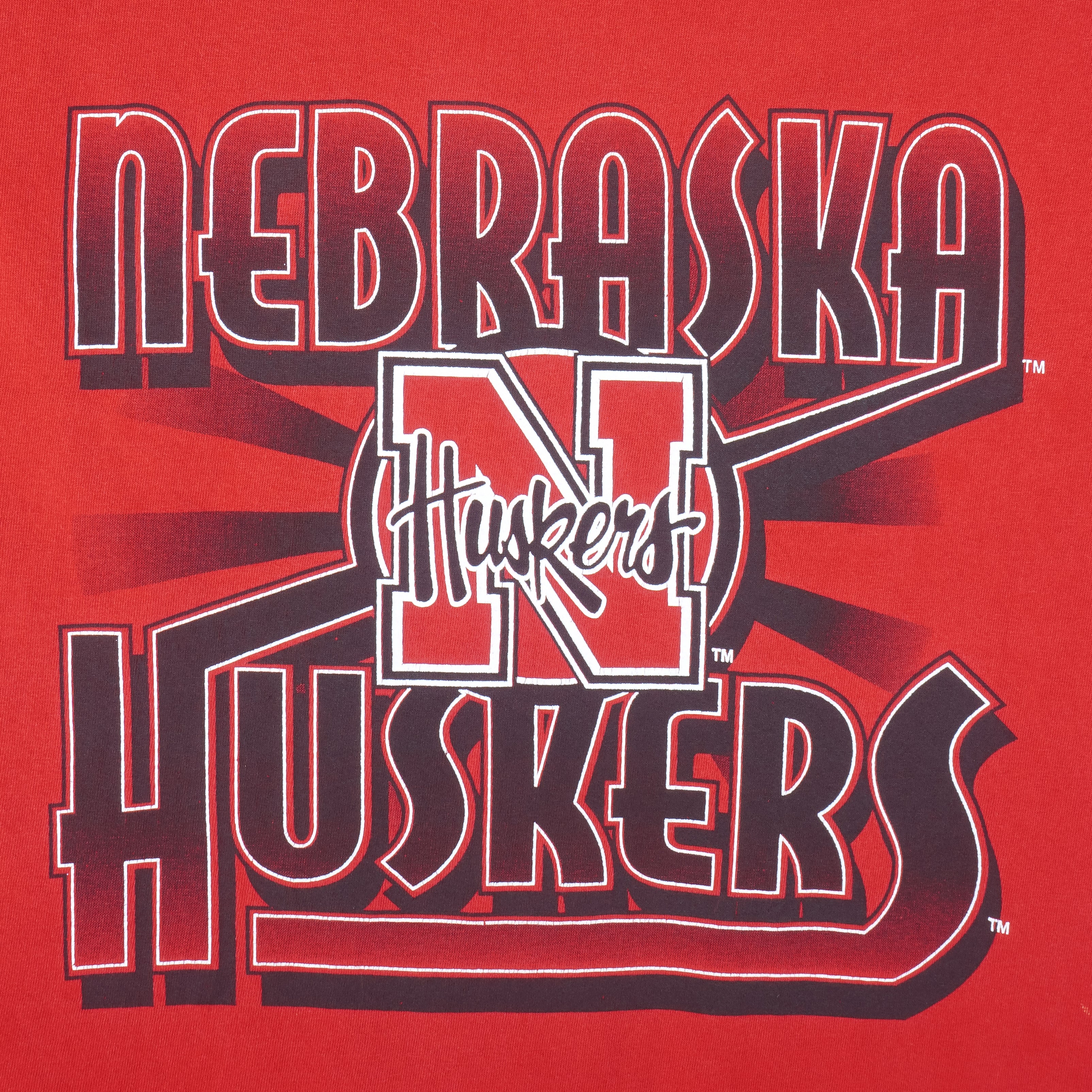 NCAA (Logo 7) - Nebraska Huskers Single Stitch T-Shirt 1990s Large Vintage Retro College