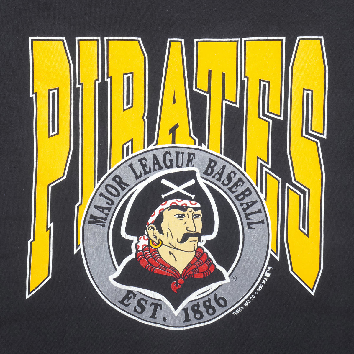 MLB (Trench) - Pittsburgh Pirates Single Stitch T-Shirt 1990 Large Vintage Retro Baseball