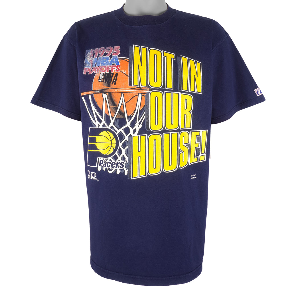 NBA (Logo 7) - Indiana Pacers Not In Our House T-Shirt 1995 X-Large Vintage Retro Basketball
