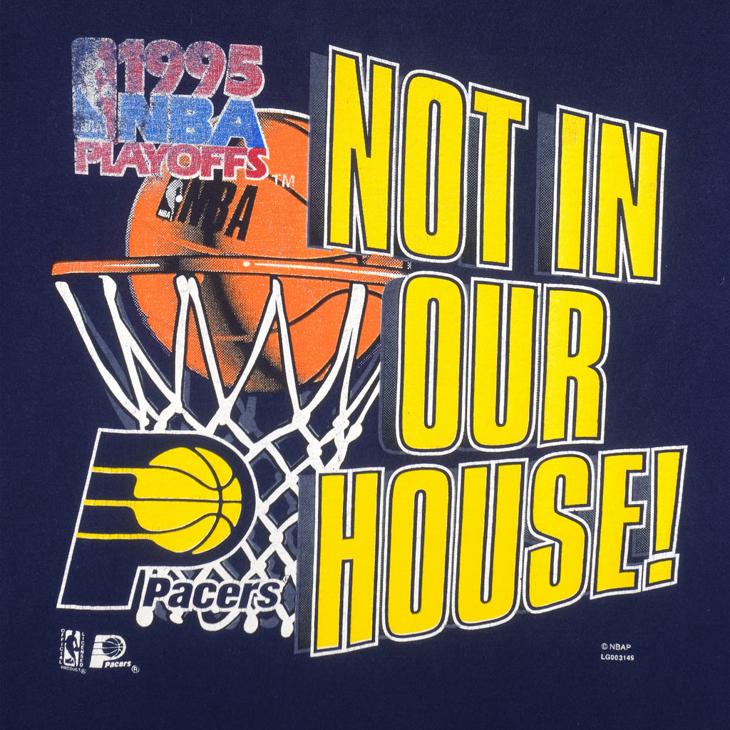 NBA (Logo 7) - Indiana Pacers Not In Our House T-Shirt 1995 X-Large Vintage Retro Basketball