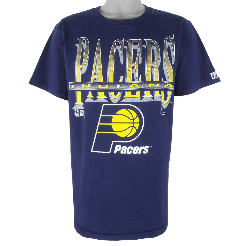 NBA (Logo 7) - Indiana Pacers Single Stitch T-Shirt 1990s Large Vintage Retro Basketball