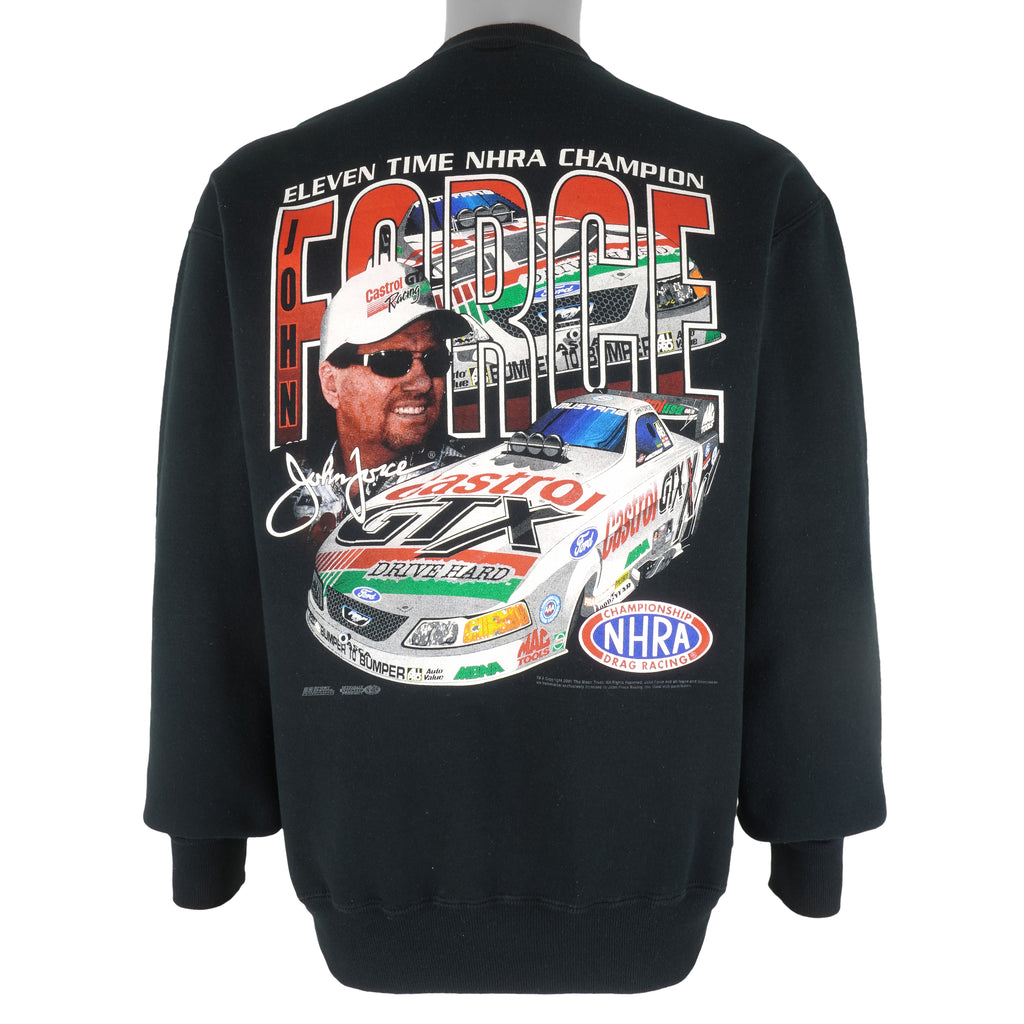 NASCAR (Jerzees) - John Force 11 Time NHRA Champion Racing Sweatshirt 2001 Medium Vintage Retro 