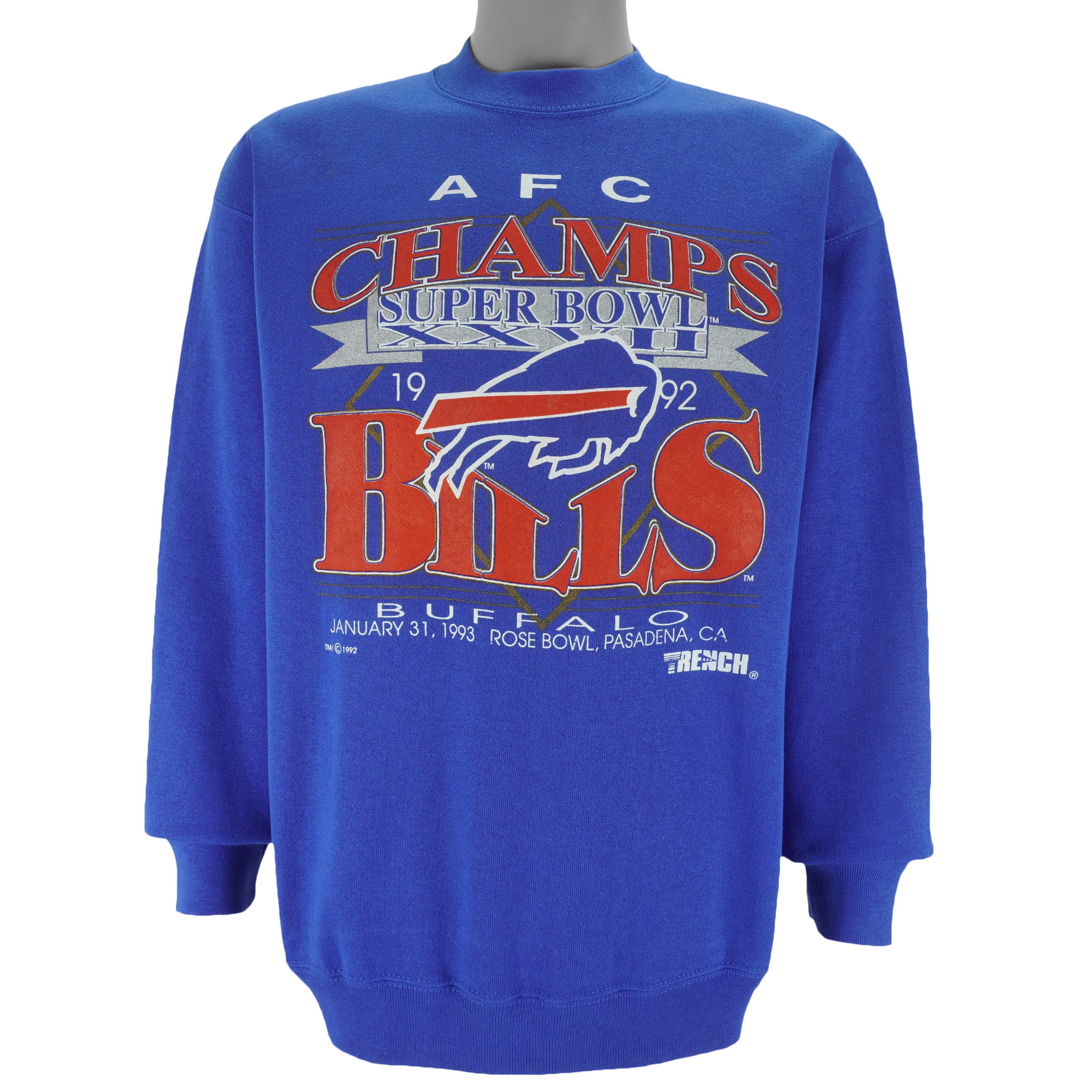 NFL (Trench) - Buffalo Bills AFC Champs Crew Neck Sweatshirt 1992 Large vintage retro football