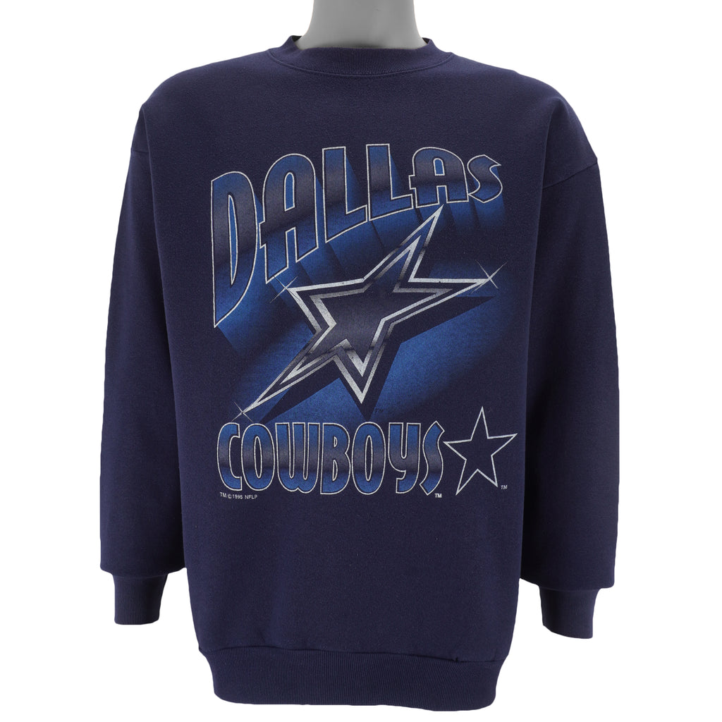 NFL (Logo 7) - Dallas Cowboys Spell-Out Sweatshirt 1995 Large vintage retro football
