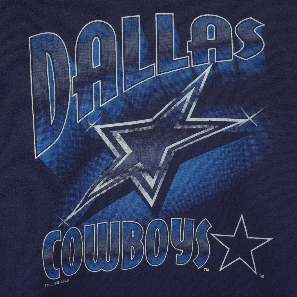 NFL (Logo 7) - Dallas Cowboys Spell-Out Sweatshirt 1995 Large vintage retro football