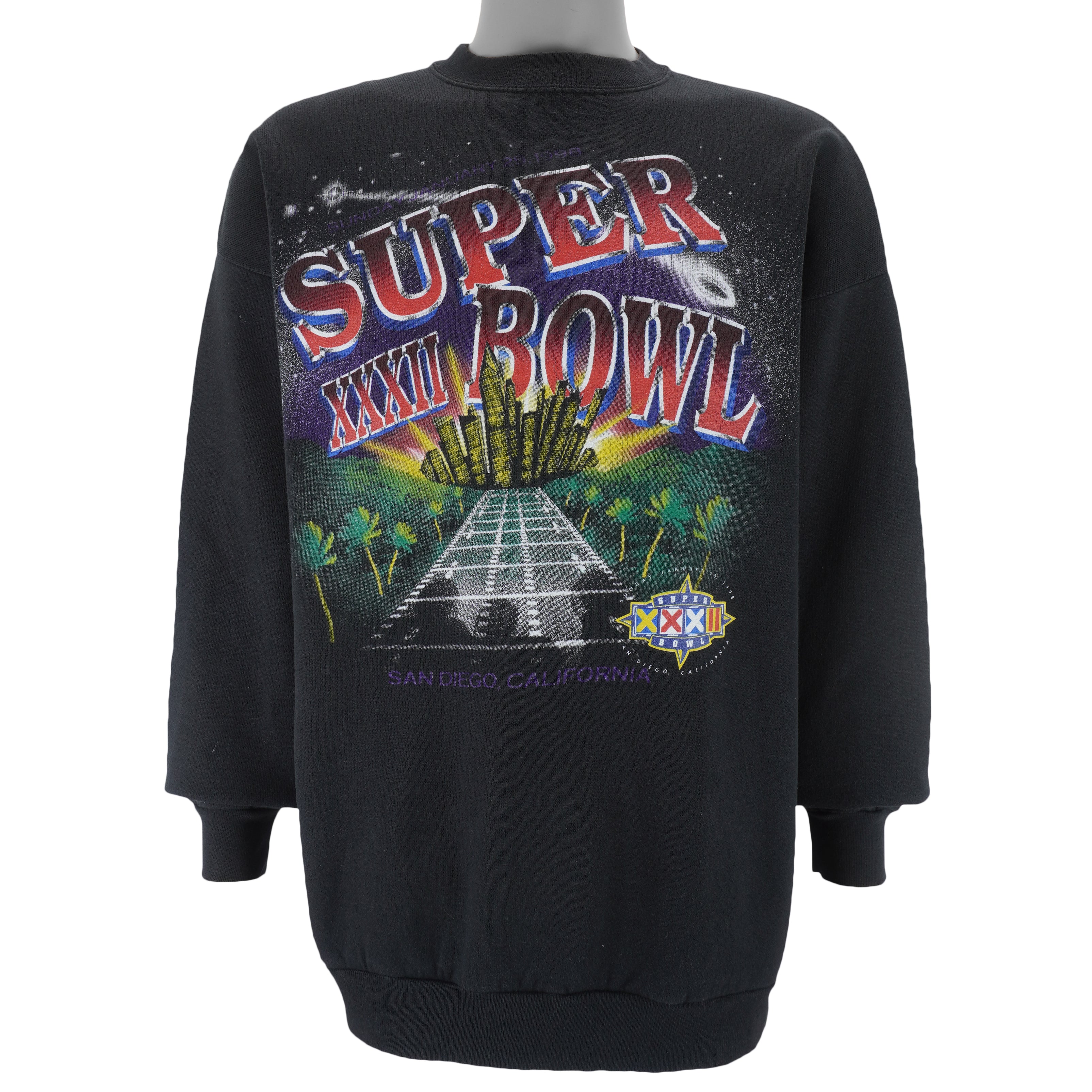 NFL (Dynasty) - Super Bowl XXXII San Diego Crew Neck Sweatshirt 1998 Large