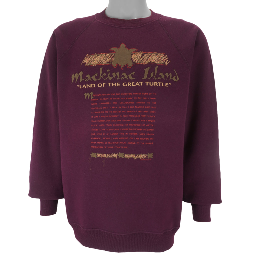 Vintage - Mackinac Island Land Of The Great Turtle Sweatshirt 1995 X-Large vintage retro