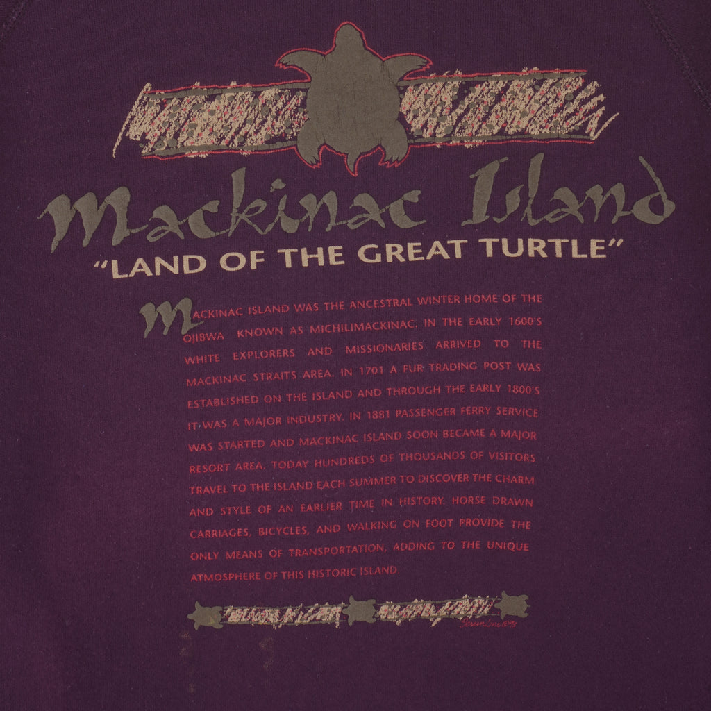 Vintage - Mackinac Island Land Of The Great Turtle Sweatshirt 1995 X-Large vintage retro