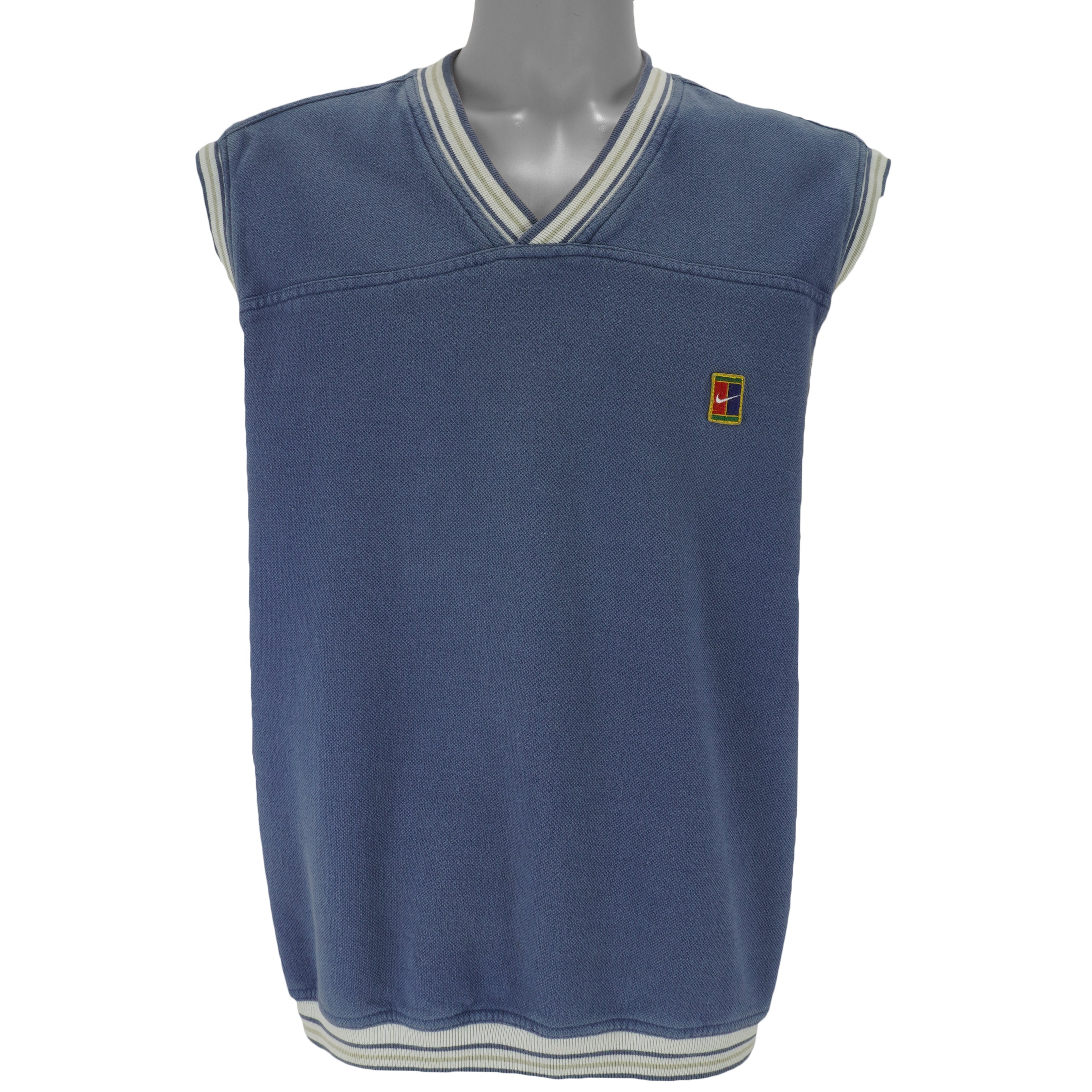 Nike - Grey Challenge Court Sleeveless Sweat 1990s Medium