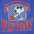 NBA (Artex) - Detroit Pistons X Snoopy T-Shirt 1980s Large