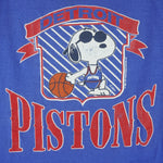 NBA (Artex) - Detroit Pistons X Snoopy T-Shirt 1980s Large