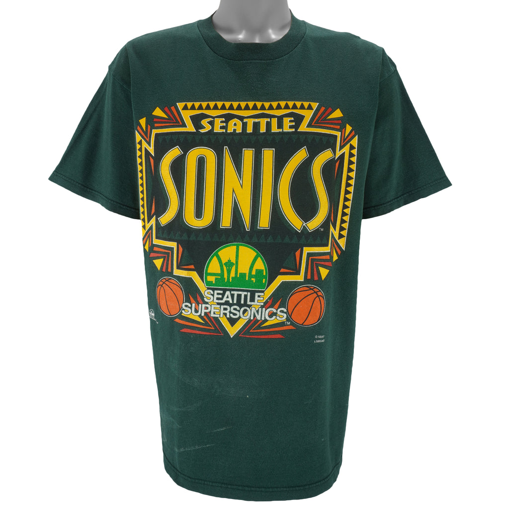 NBA (Competitor) - Seattle Supersonics Single Stitch T-Shirt 1990s X-Large Vintage Retro Basketball