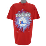 NBA (Hanes) - Philadelphia 76ers Single Stitch T-Shirt 1995 X-Large