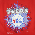 NBA (Hanes) - Philadelphia 76ers Single Stitch T-Shirt 1995 X-Large Vintage Retro Basketball