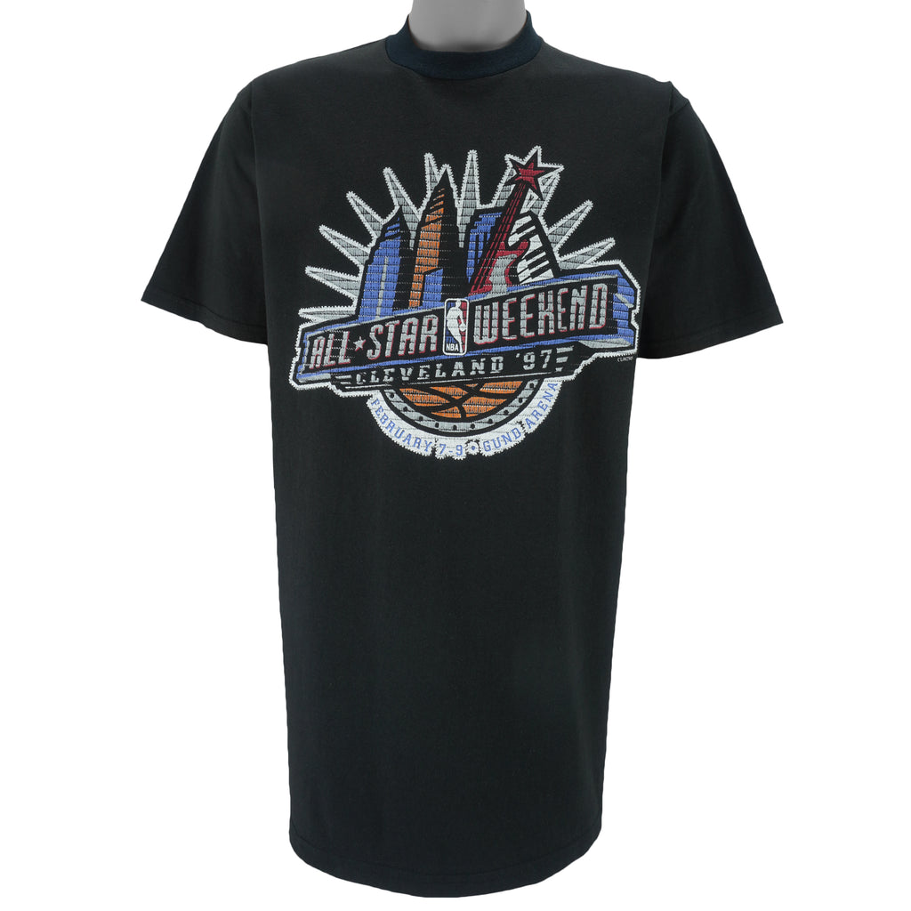 NBA (Chalk Line) - Cleveland All-Star Weekend Tour T-Shirt 1997 Large