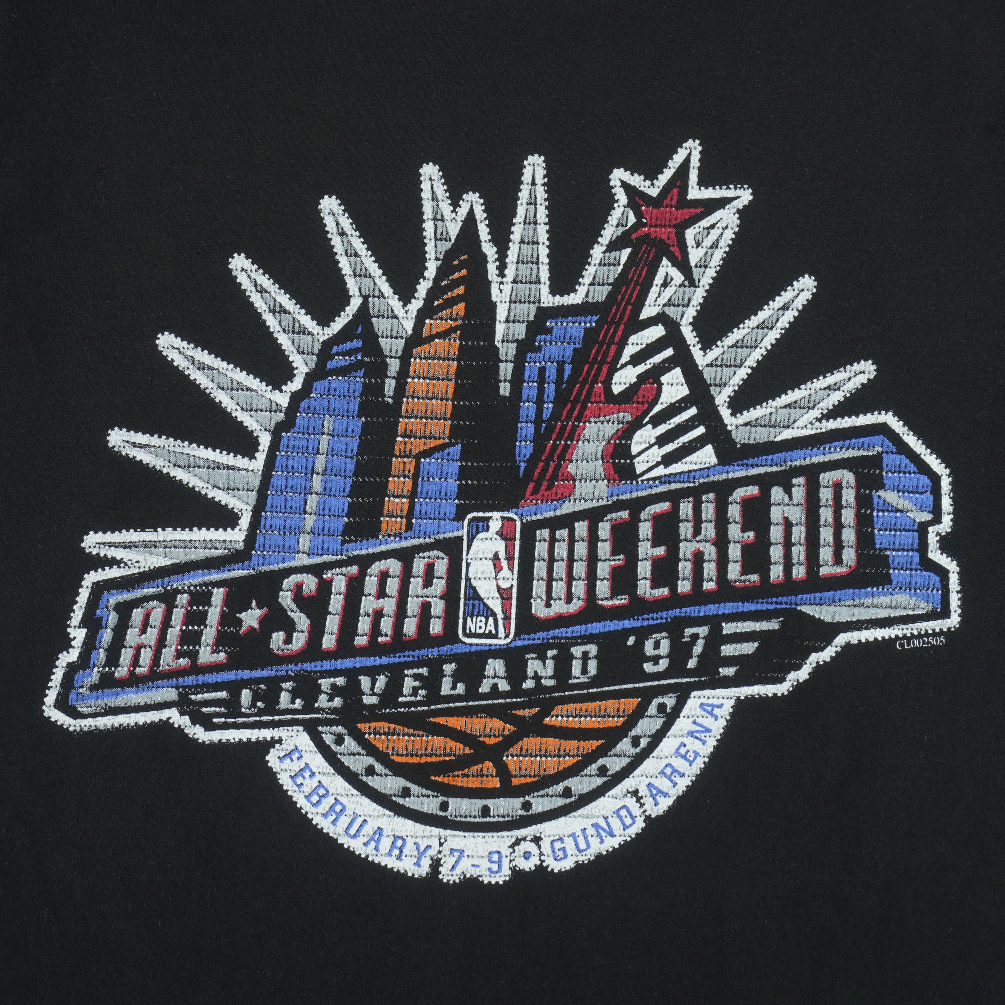 NBA (Chalk Line) - Cleveland All-Star Weekend Tour T-Shirt 1997 Large