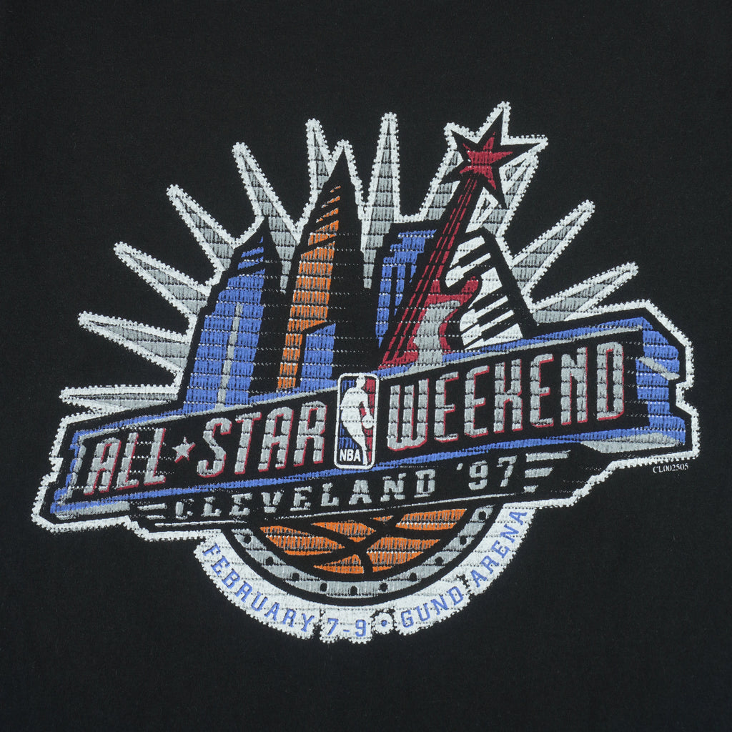 NBA (Chalk Line) - Cleveland All-Star Weekend Tour T-Shirt 1997 Large