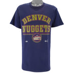 NBA (Full Court) - Denver Nuggets Single Stitch T-Shirt 1990s Large Vintage Retro Basketball