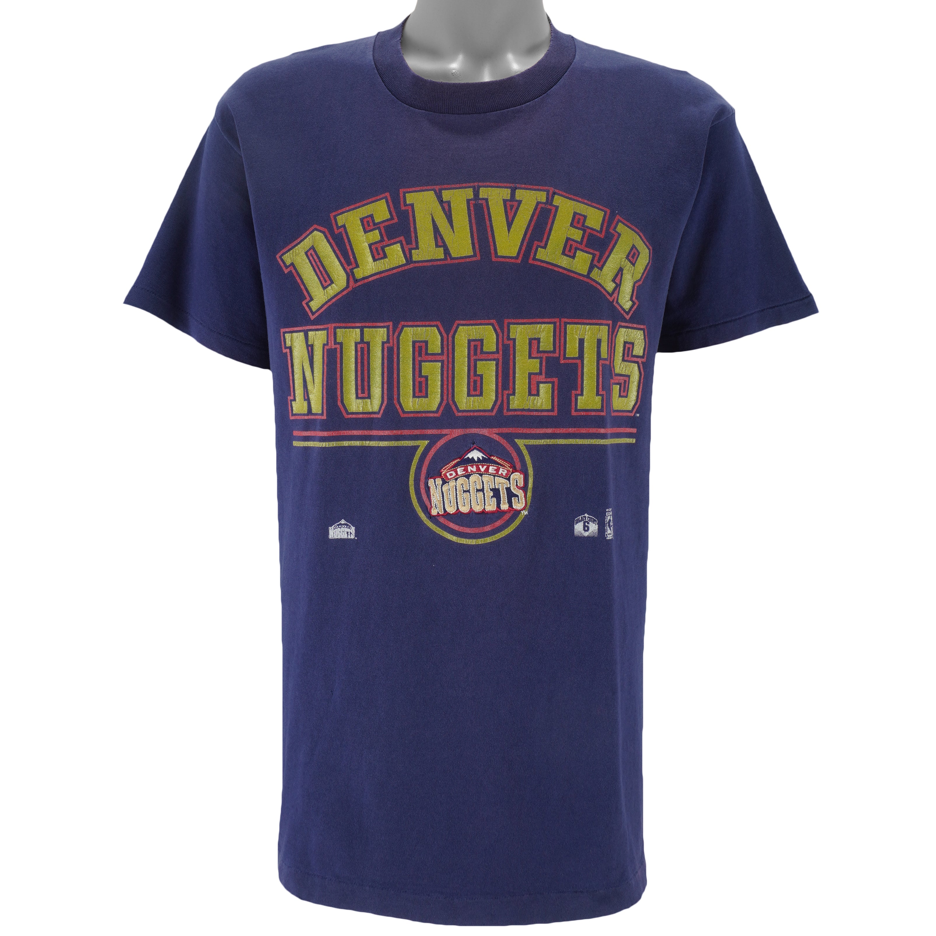 NBA (Full Court) - Denver Nuggets Single Stitch T-Shirt 1990s Large Vintage Retro Basketball