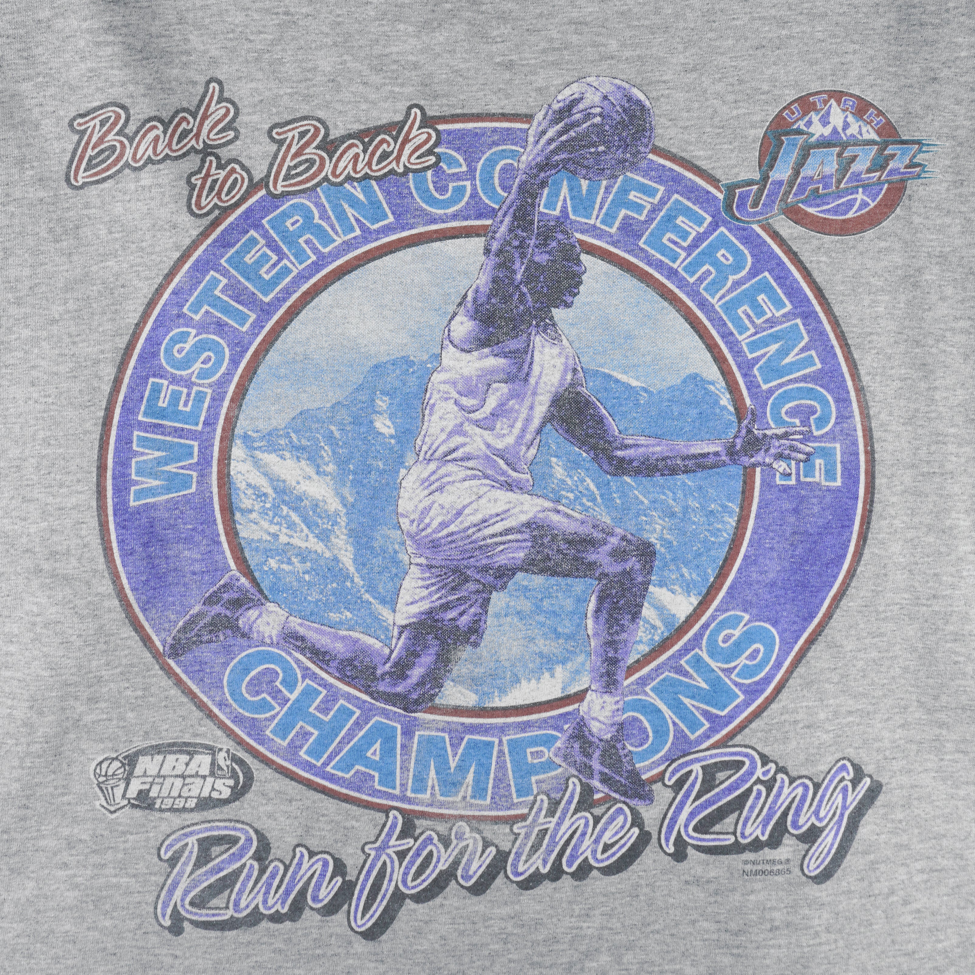 NBA (Lee) - Utah Jazz Back to Back Champs T-Shirt 1998 Large Vintage Retro Basketball