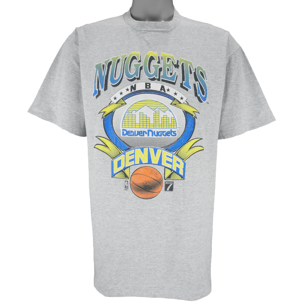 NBA (Logo 7) - Denver Nuggets Basketball T-Shirt 1990s Large