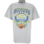 NBA (Logo 7) - Denver Nuggets Basketball T-Shirt 1990s Large