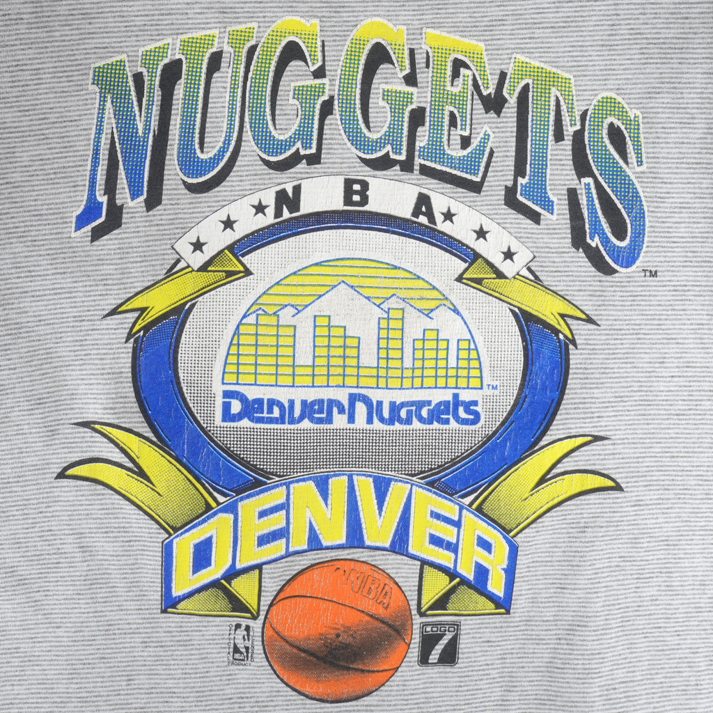 NBA (Logo 7) - Denver Nuggets Basketball T-Shirt 1990s Large