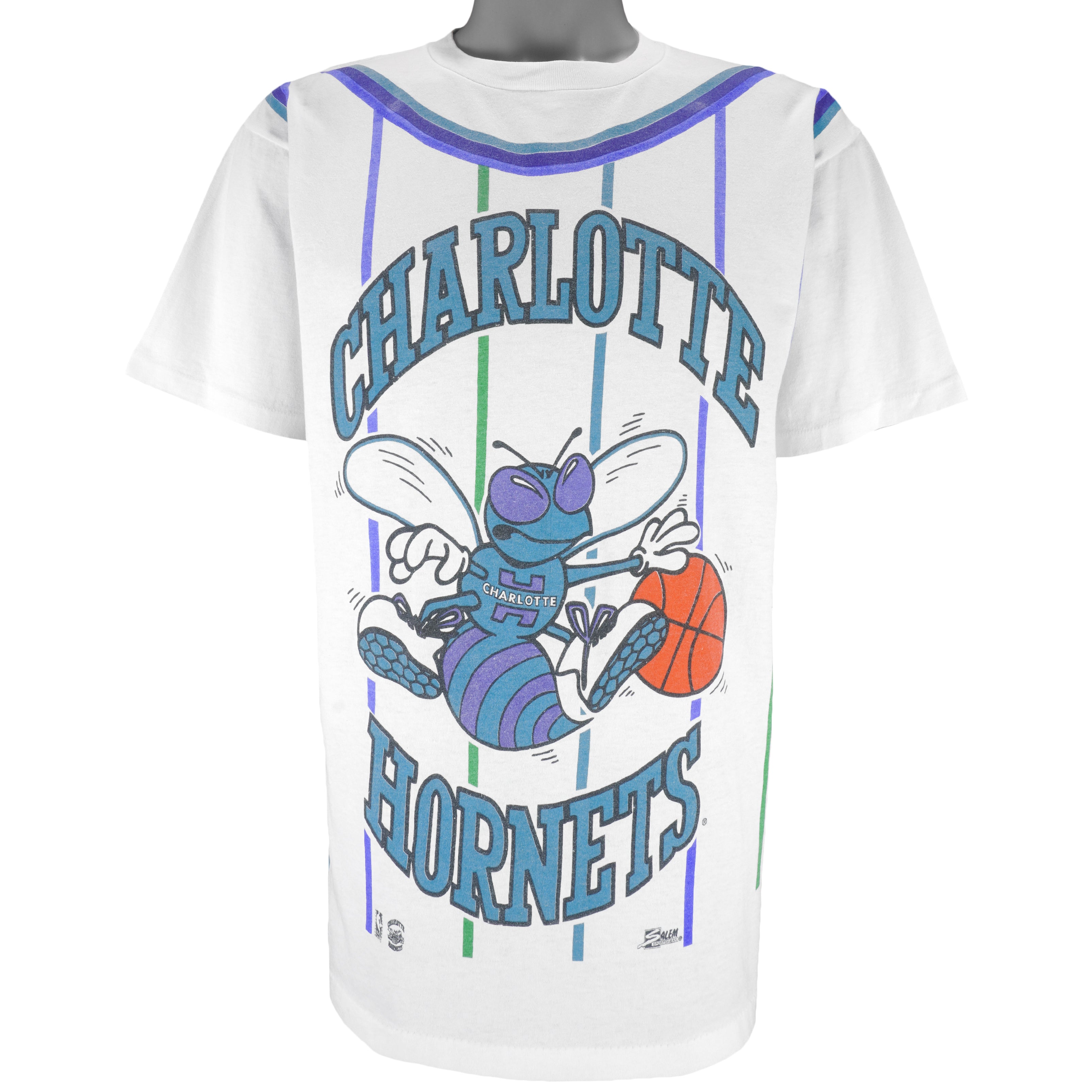 NBA (Salem) - Charlotte Hornets T-Shirt 1990s Large