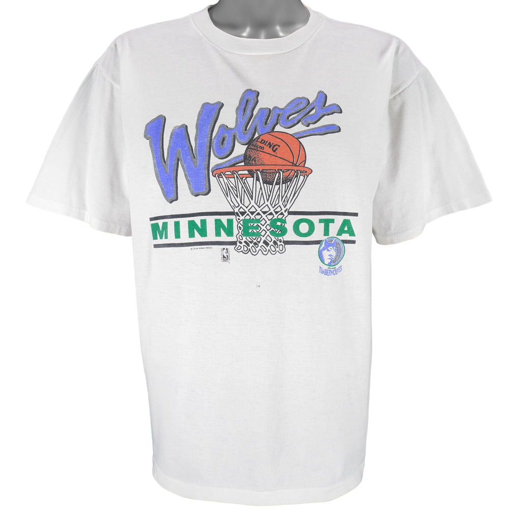 NBA (Salem) - Minnesota Timberwolves Spell-Out T-Shirt 1990s X-Large Vintage Retro Basketball