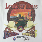 MLB (Dynasty) - Texas Ranger VS Houston Astros Lone Star Matchups T-Shirt 2001 Large Vintage Retro Baseball
