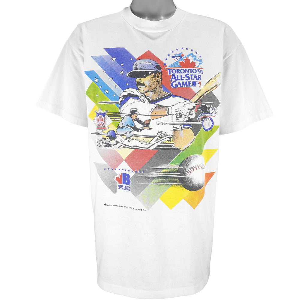 MLB (Bulletin Athletic) - Toronto Blue Jays All Star Game T-Shirt 1991 Large Vintage Retro Baseball