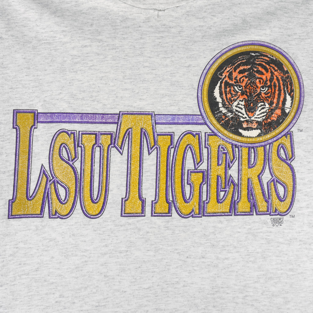NCAA - LSU Tigers Single Stitch T-Shirt 1990s Large Vintage Retro Football College