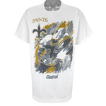 NFL - Castrol New Orleans Saints Paint Style T-Shirt 1996 Large
