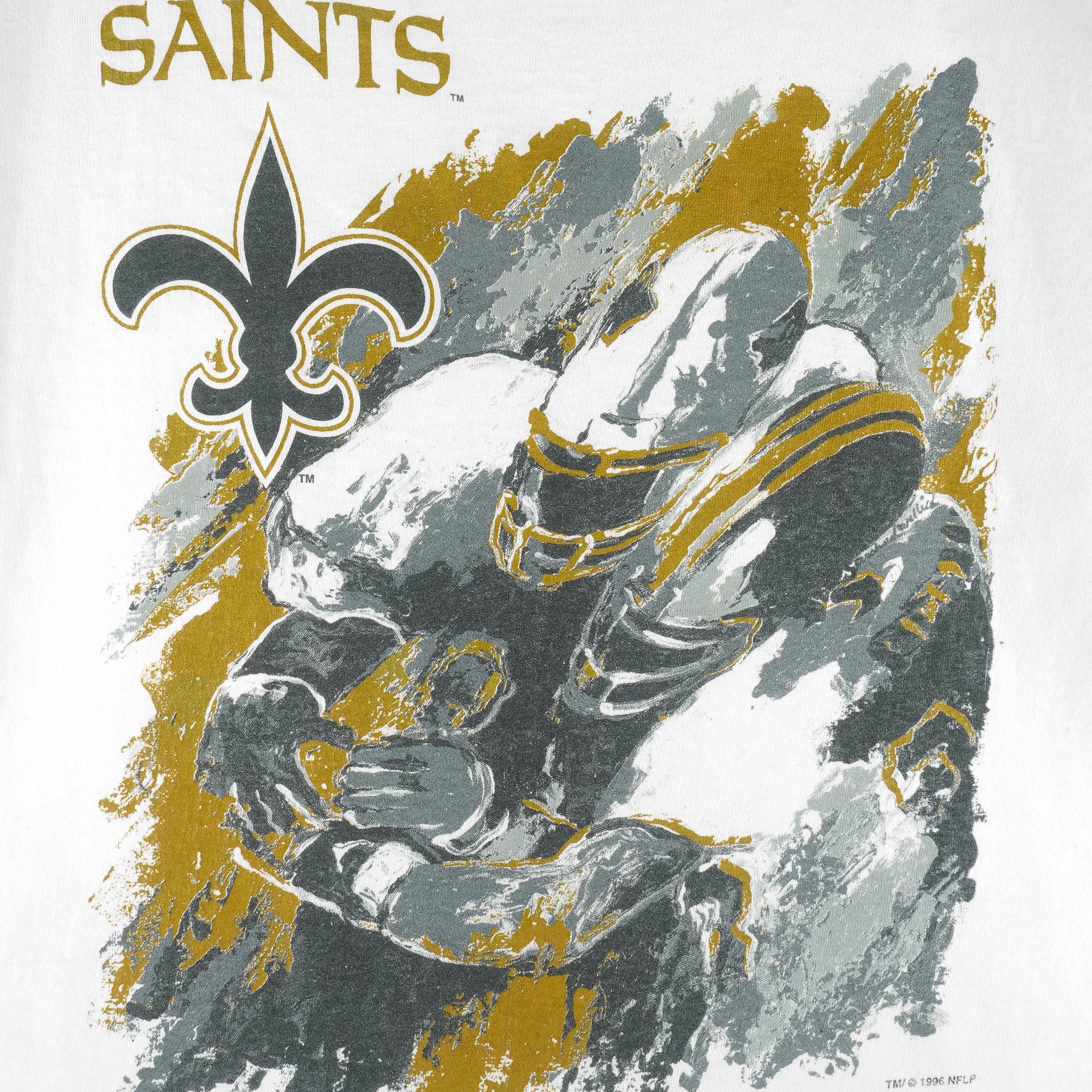 NFL - Castrol New Orleans Saints Paint Style T-Shirt 1996 Large Vintage retro Football