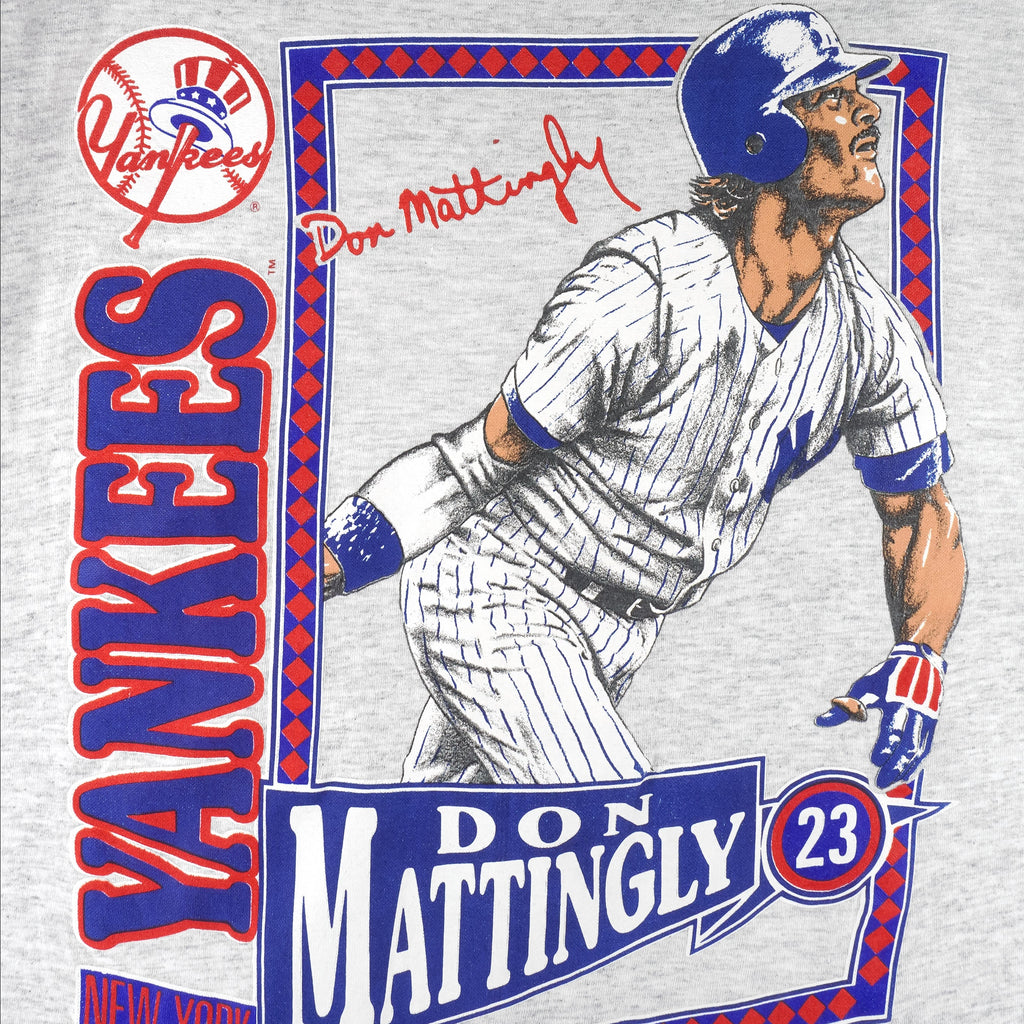 MLB (Nutmeg) - New York Yankees Don Mattingly MVP T-Shirt 1990 Large Vintage Retro Baseball