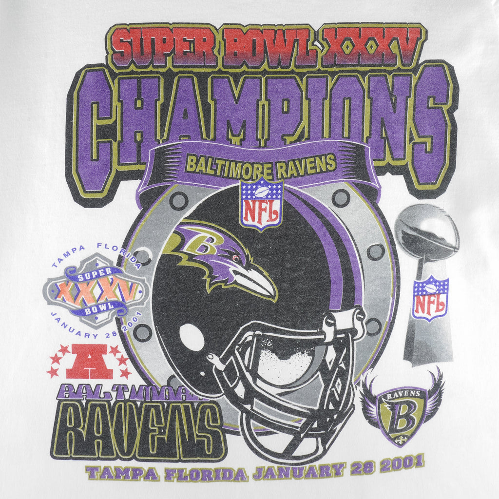 NFL Baltimore Ravens Super Bowl Champs T Shirt 2001 X Large