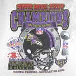 NFL - Baltimore Ravens Super Bowl Champs T-Shirt 2001 X-Large Vintage Retro Football