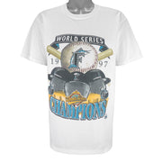 MLB (Miro) - Florida Marlins World Series Single Stitch T-Shirt 1997 Large Vintage Retro Baseball