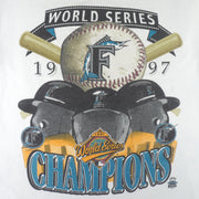 MLB (Miro) - Florida Marlins World Series Single Stitch T-Shirt 1997 Large Vintage Retro Baseball