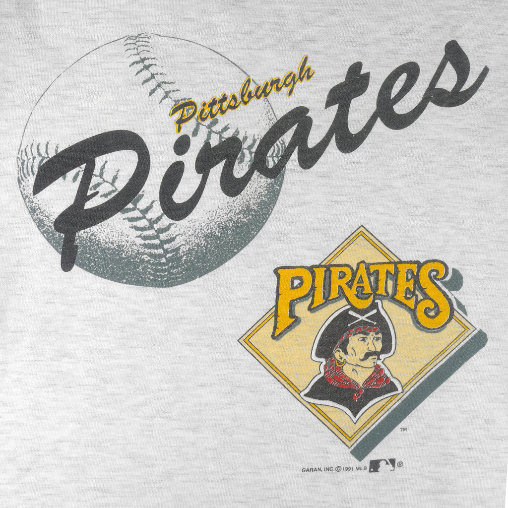 MLB (Garan) - Pittsburgh Pirates Baseball Single Stitch T-Shirt 1991 Large