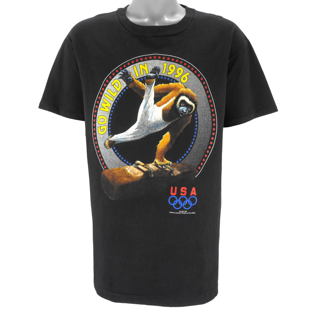 Vintage - Go Wild In USA Olympic Game Spell-Out T-Shirt 1996 Large Vintage Retro