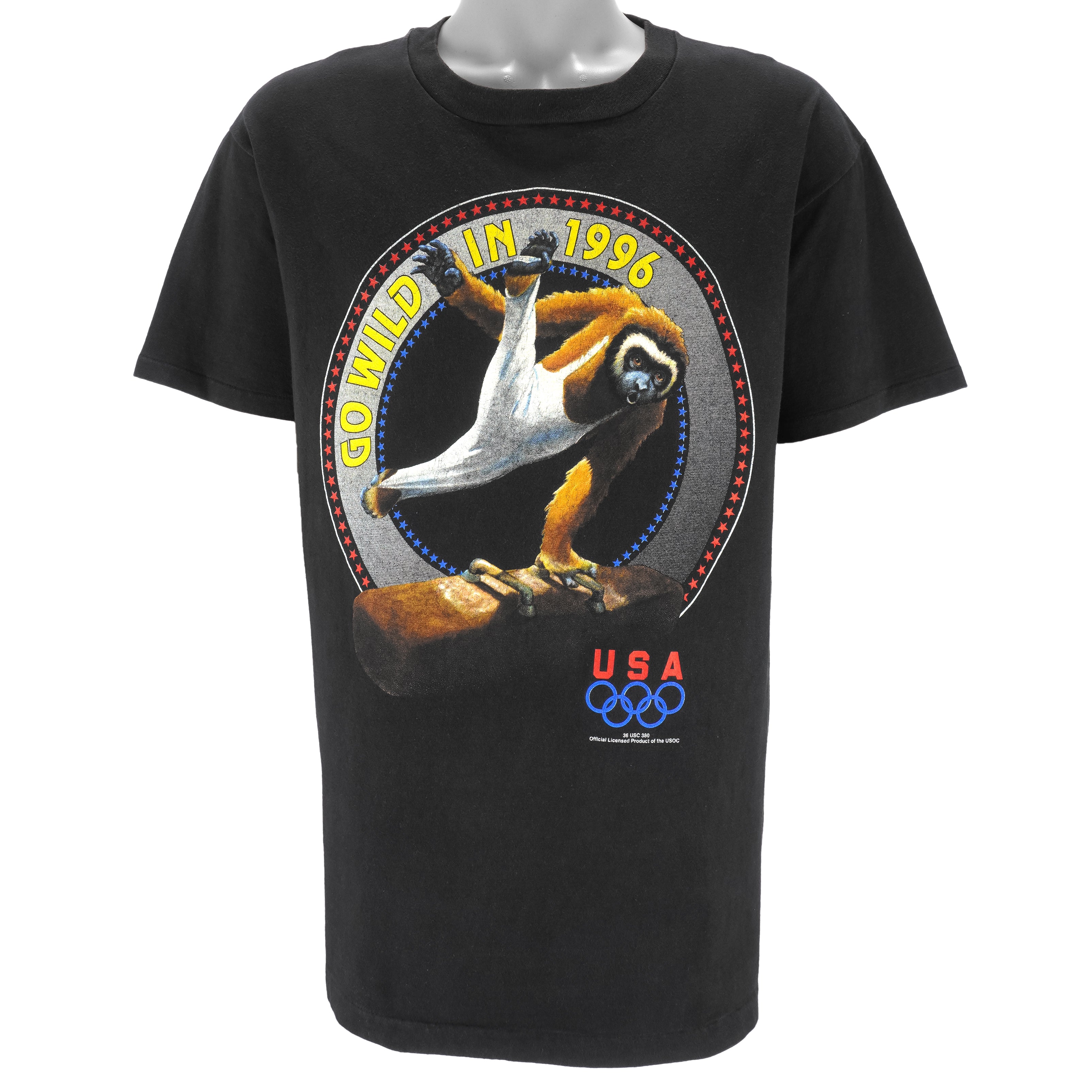 Vintage - Go Wild In USA Olympic Game Spell-Out T-Shirt 1996 Large Vintage Retro